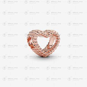 Pandora Beaded Open Heart Charm|Pendant